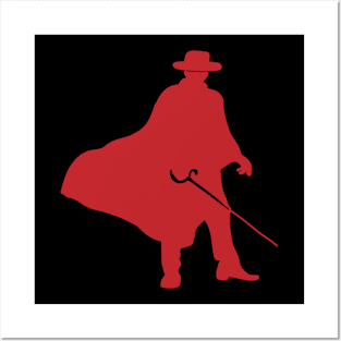 Zorro's Silhouette (Red) Posters and Art